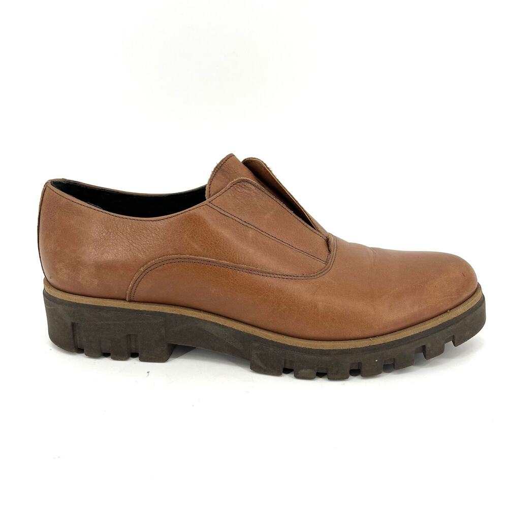 Ateliers Brown Leather Women's Slip on Oxford Style Loafers EU41 / US10.5 - Picture 2 of 8